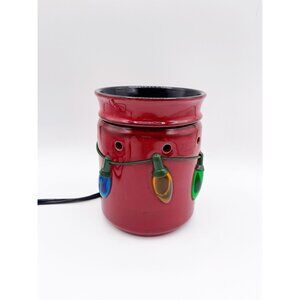 Scentsy Christmas Holiday Lights Full Size Wax Warmer Red Ceramic Electric